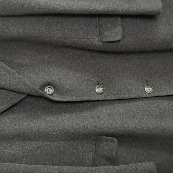 DiSilver Cashmere Blend Italian Overcoat Winter Trench Coat Black Men’s 42R - Picture 5 of 15